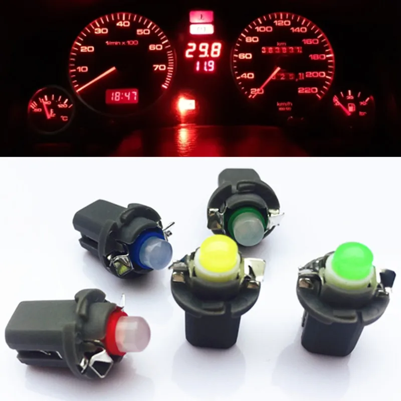 

10PCS B8.5D 509T B8.5 COB Led SMD T5 Lamp Car Gauge Speedo Dash Bulb Dashboard instrument Light blue red green white yellow