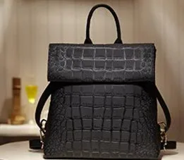 Special Promotion  Fashion Backpacks Bag Women Girls Boys Design Crocodile Pattern PU Leather Schoolbag Satchels