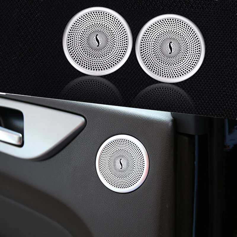 Car Styling Aluminum Alloy Door Audio Speaker Cover Trim Sticker For Mercedes Benz ML GL GLE GLS W166 X166 Auto Part Accessories
