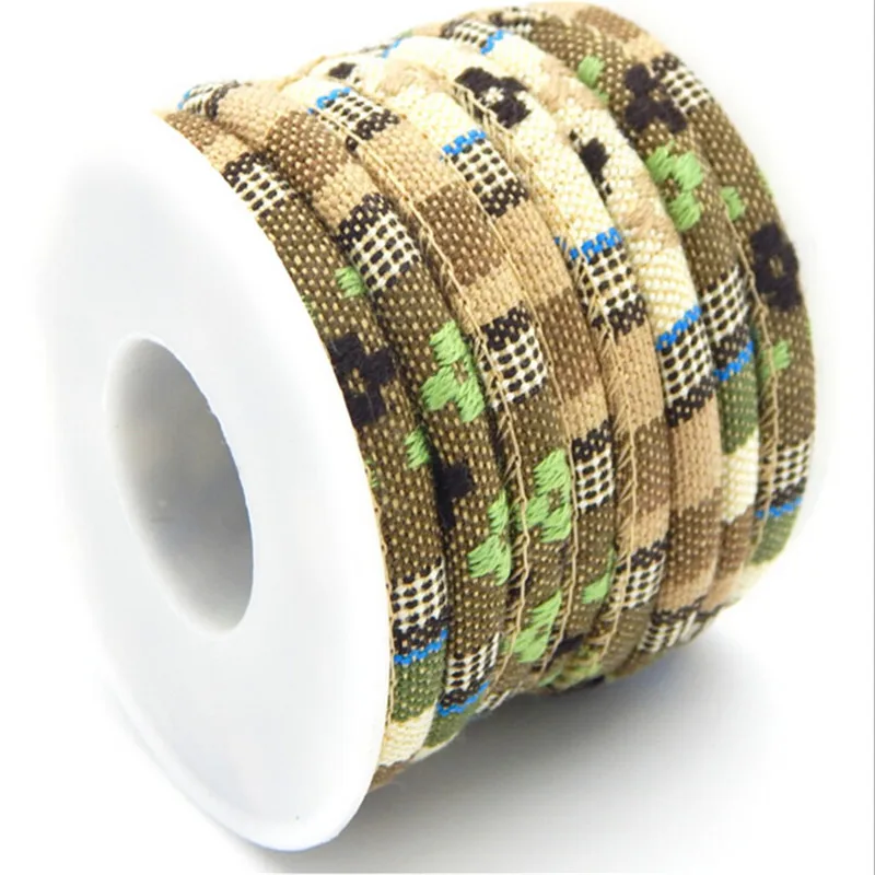 10 Meters Multi Colors Cotton Cord Handmade 6mm Round Fabric Ethnic Rope Textile Wrap Embroider Cords for DIY Bracelets Making