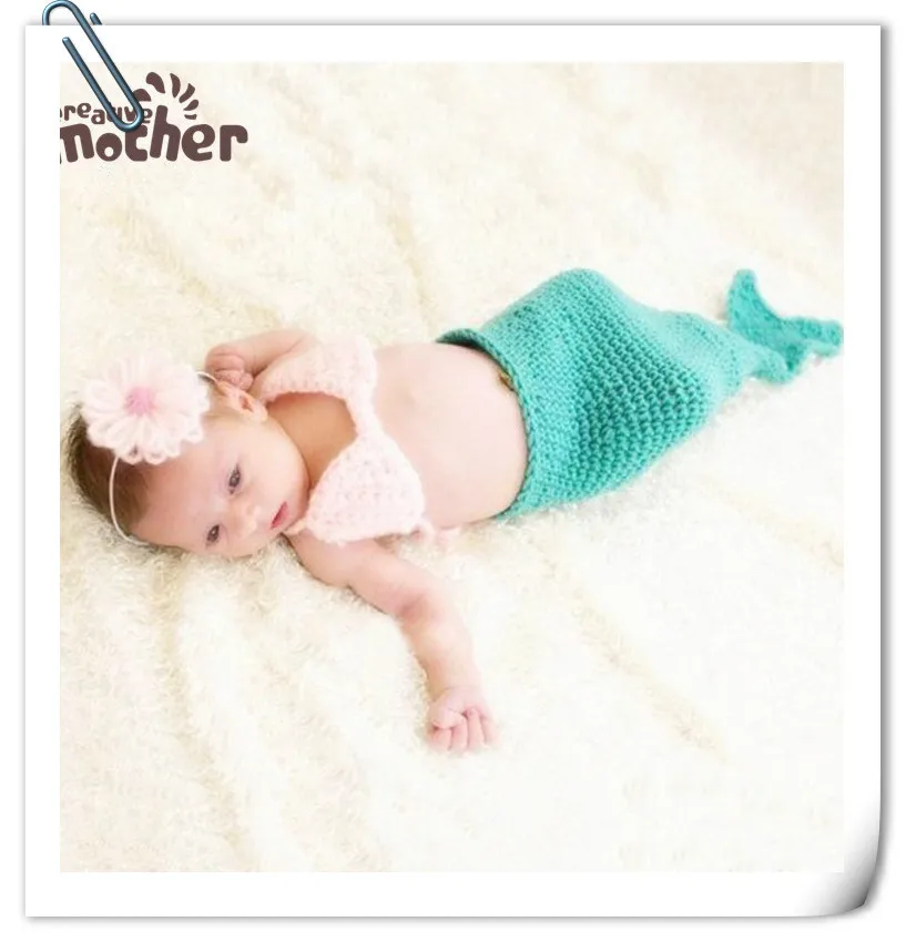 Baby Photography Props Infant Mermaid Costume Baby Outfits Newborn Photo Props Baby Crochet Prop Photography Babies Accessories