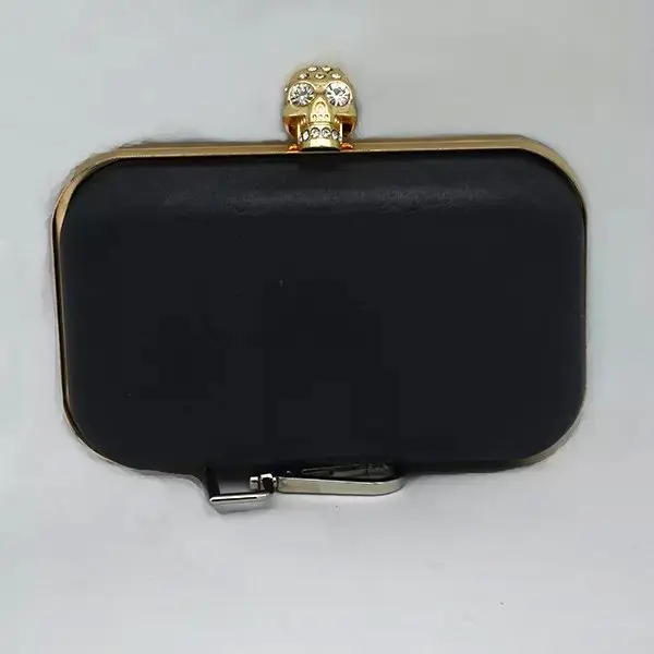 

16x10cm Gold skull box clutch frame with plastic covers for clutch designer