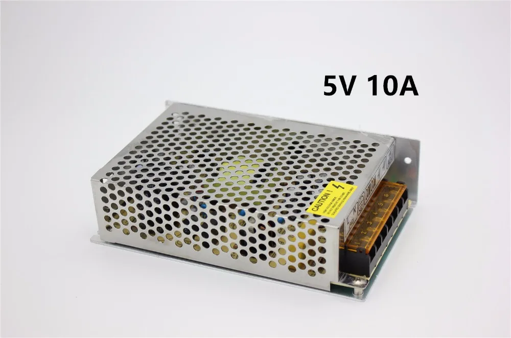 

5V 10A 50W Switching Power Supply Driver for 5V WS2812B WS2801 LED Strip Light AC 110-240V Input to DC 5V Free shipping