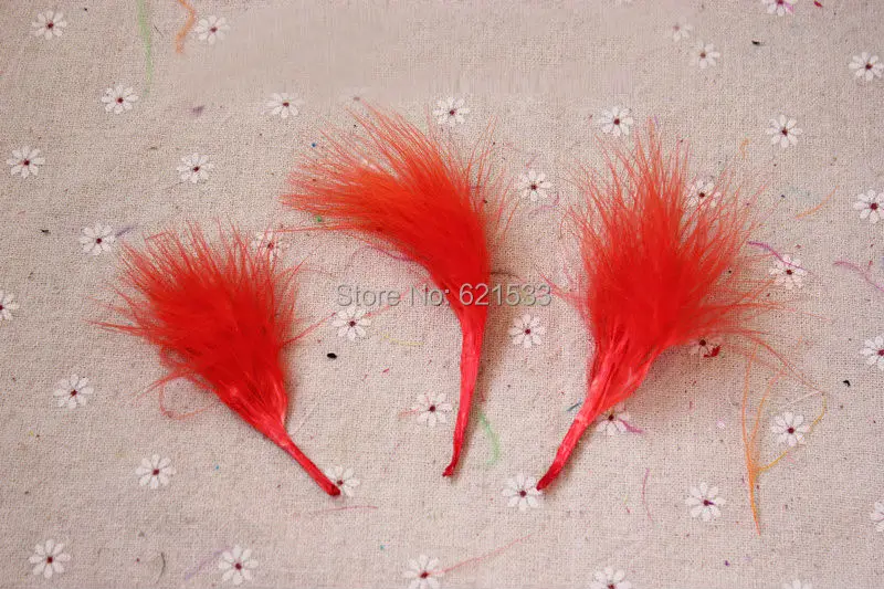 

500Pcs/lot 5-10CM RED BLOOD QUILL Marabou Turkey Feathers,RED feathers,loose cheap feathers for crafts