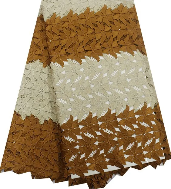 

2026 African Nigerian Tulle Lace Fabric High Quality With Embroidery Prom Dresses Sewing Guipure Cotton Damask 5Yards PS0031