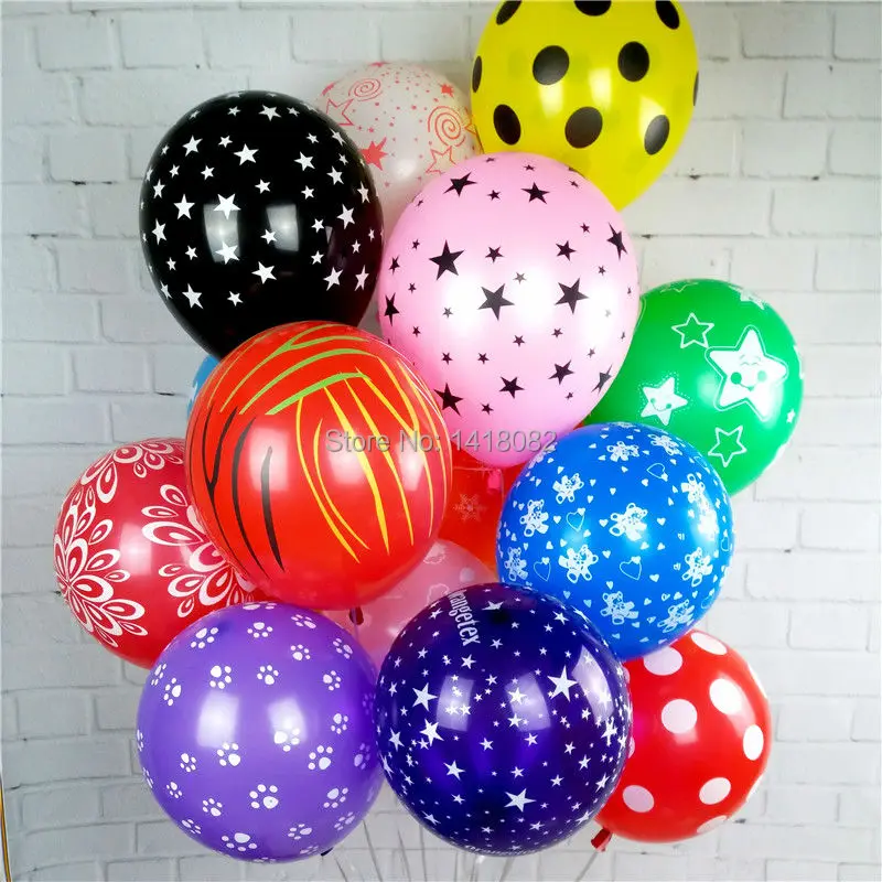 

50pcs Exciting Big Latex Round balloons All kinds of printed Wedding Happy Birthday Party Celebration Decoration Marriage Globo