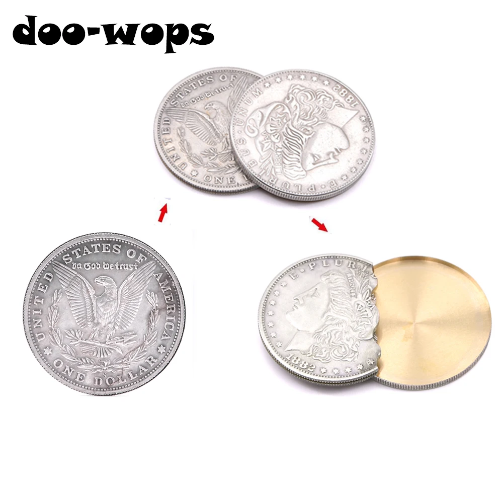 Supper Copper Flipper Coin Butterfly Morgan Dollar Coins Magic Accessories Professional Magic Tricks Magicians Props Gimmick