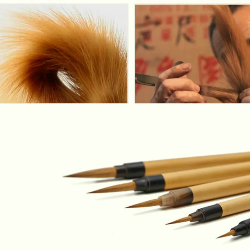 High Quality Weasel Hair Chinese Painting Brush Hook Line Chinese Calligraphy Brush Pen Meticulous Painting Small Regular Script