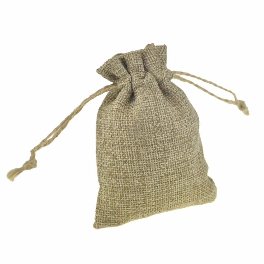 Wholesale 5000 pcs 7x9cm Mini Hessian Jute Burlap Drawstring Packaging Bags For Rings Jewelry Wedding Christmas Gift pouches