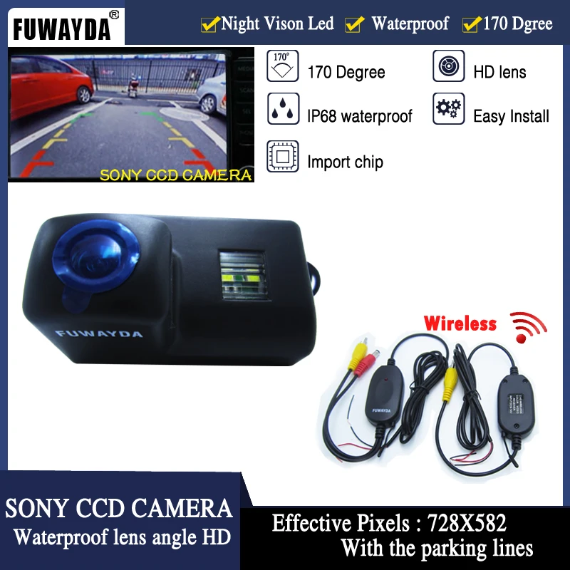 FUWAYDA Wrieless SONY CCD Rearview Camera 420 lines 170 wide view angle camera Color Backup car CAMERA for Peugeot PartnerTepee