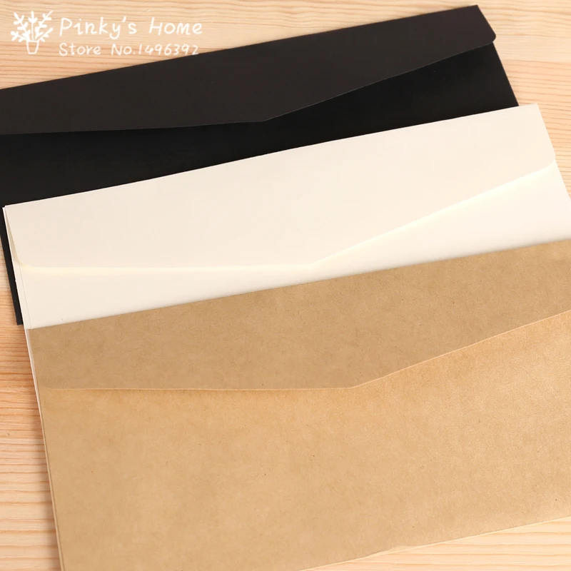 (10 pieces/lot) 11*22cm Kraft Envelopes European Classical Retro Paper Envelope Blank Envelops