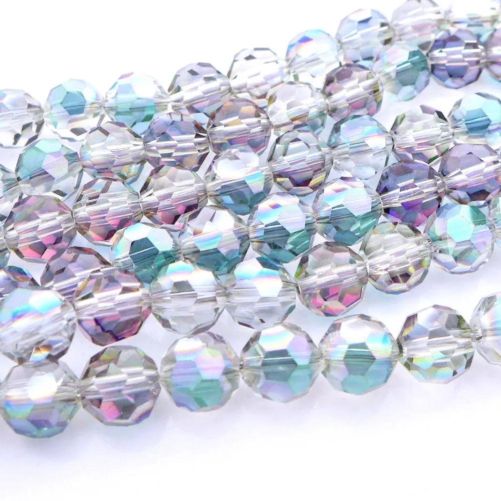 wholesale 6/8/10/12mm Crystal 5000 Round faced Beads Top Quality Free shipping white plated colors-3