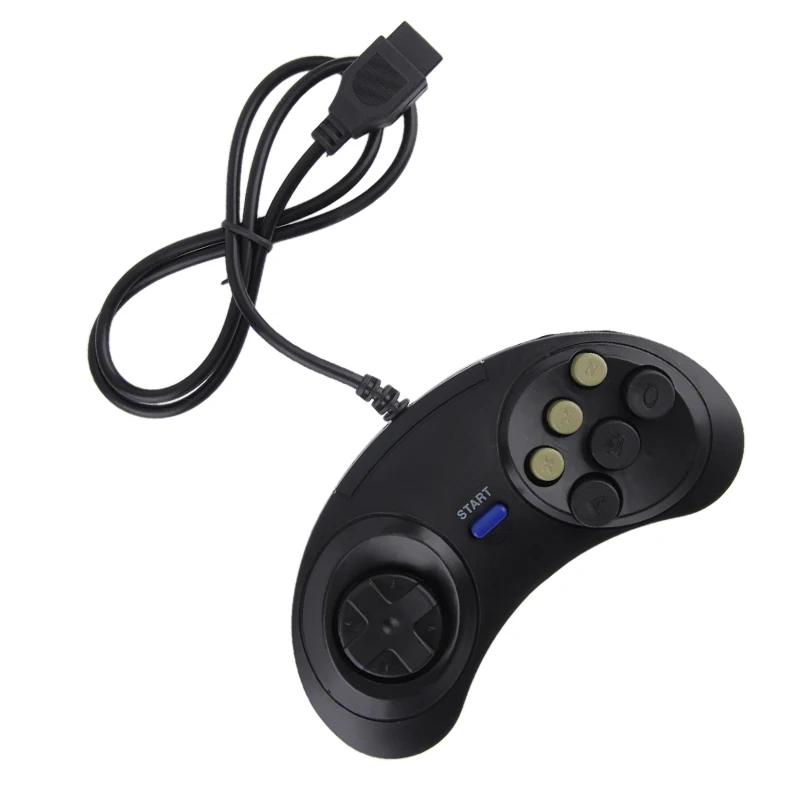 Accesorios para juegos SEGA MD2 MAC Mega Drive, mando clásico Retro de 6 botones con cable, JoyStick