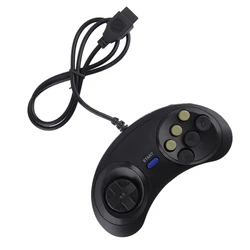 Dla SEGA MD2 MAC Mega Drive akcesoria do grania klasyczne Retro 6 przycisków przewodowy uchwyt kontroler go gier GamePad JoyStick Joypad