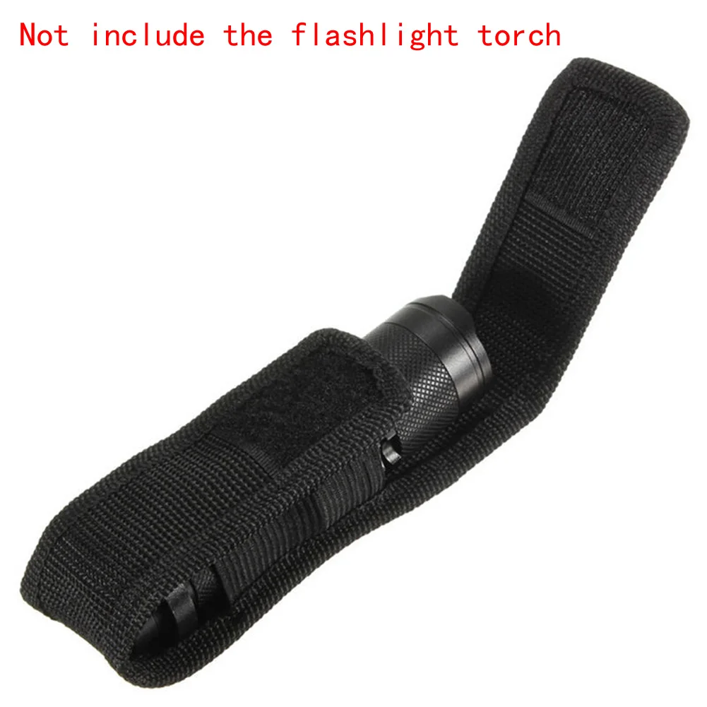 12cmx3.8cm Nylon LED Flashlight Torch Holster Holder case Adhesive Belt small Pouch Case Outdoor Camping Hiking Portable Belt