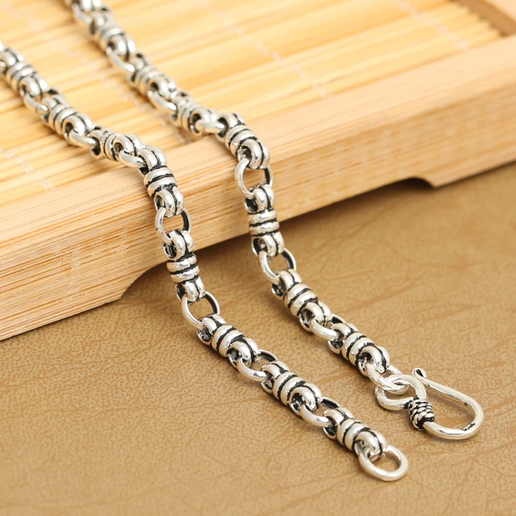 4mm Necklace Handcrafted Thailand 925 Silver Tibetan Dorje Symbol Necklace Sterling Silver Buddhist Vajra Symbol Neckace