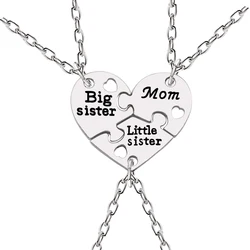 3 Pcs/Set Borken Heart Necklace Big Sister Mum Little Sister Necklaces For Women Charm Hollow Heart Pendant & Necklace 2025