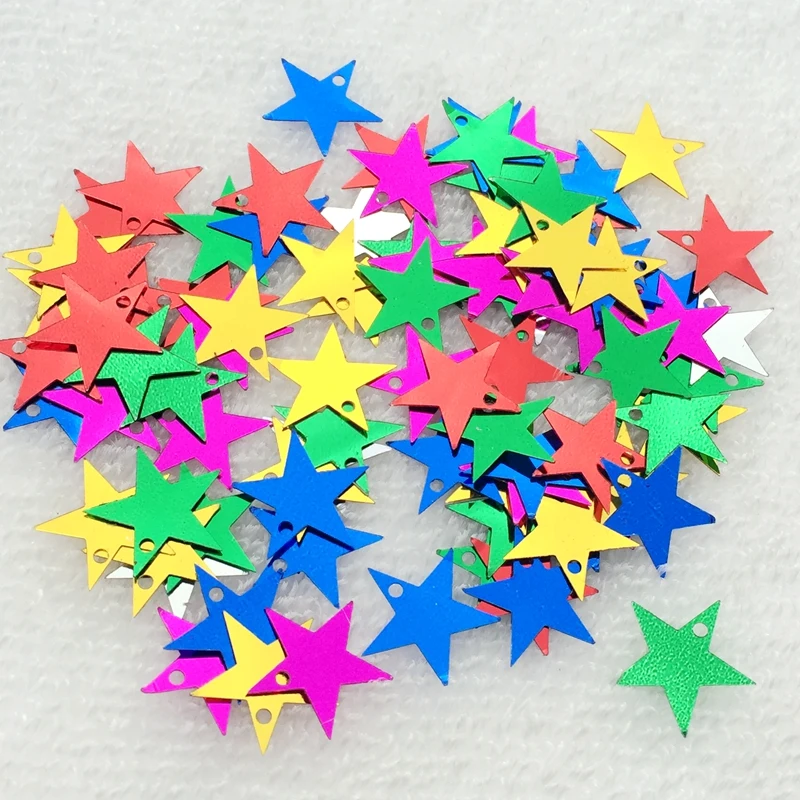 600PCS 15mm Multi Colors star Sequin&Paillette Sewing Craft /Embellishment Findings DIY Garment Accessories porose -C48A