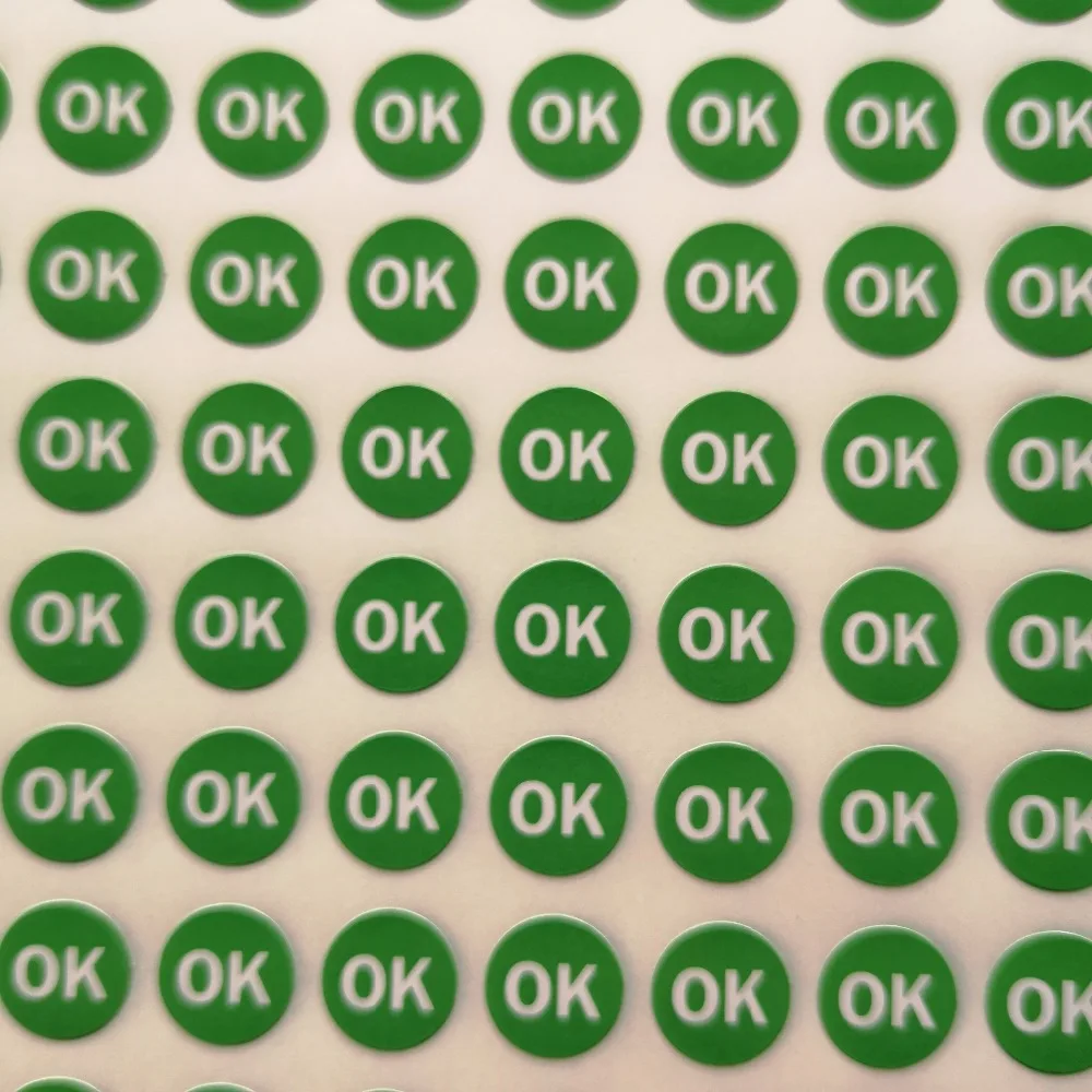 3000pcs 10mm OK Self-adhesive Gloss Paper Label Sticker Factory Product Quality Inspection Manufacture Procedure Control Tag