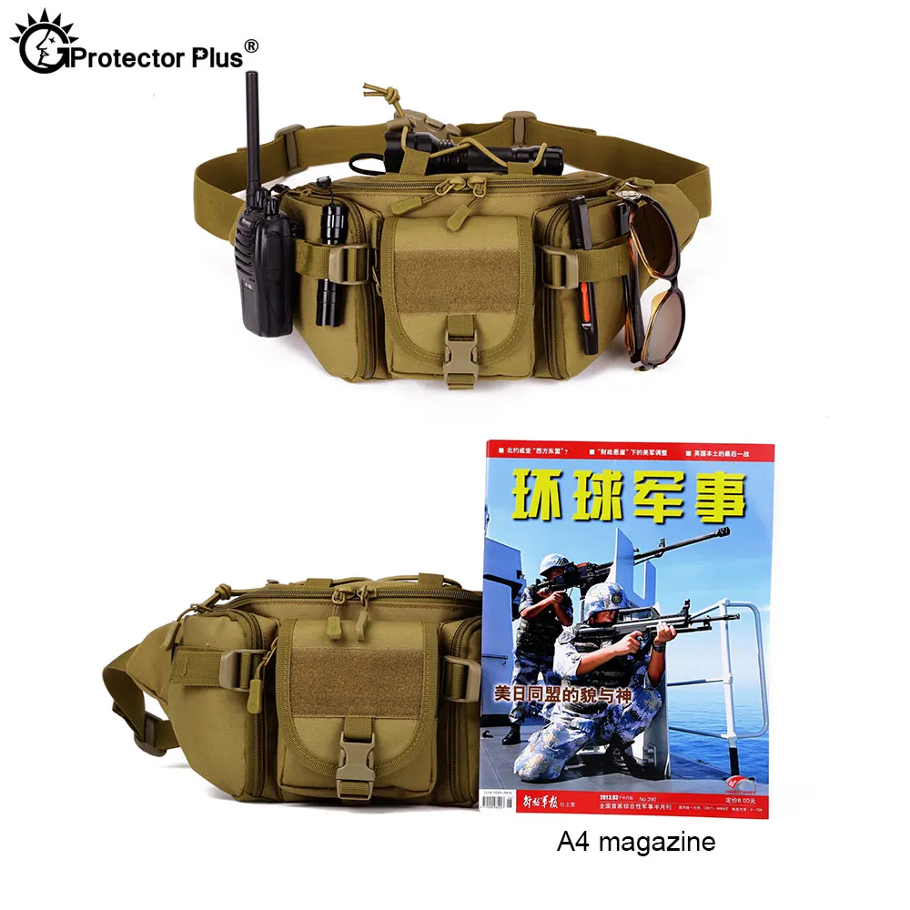 PROTECTOR PLUS Tactical Climbing Bag MOLLE System Camping bag Waterproof Camo Waist bag Outdoor Fishing Sports Cycling