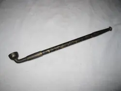 Rare old  Qing Dynasty copper pipe,1840,L