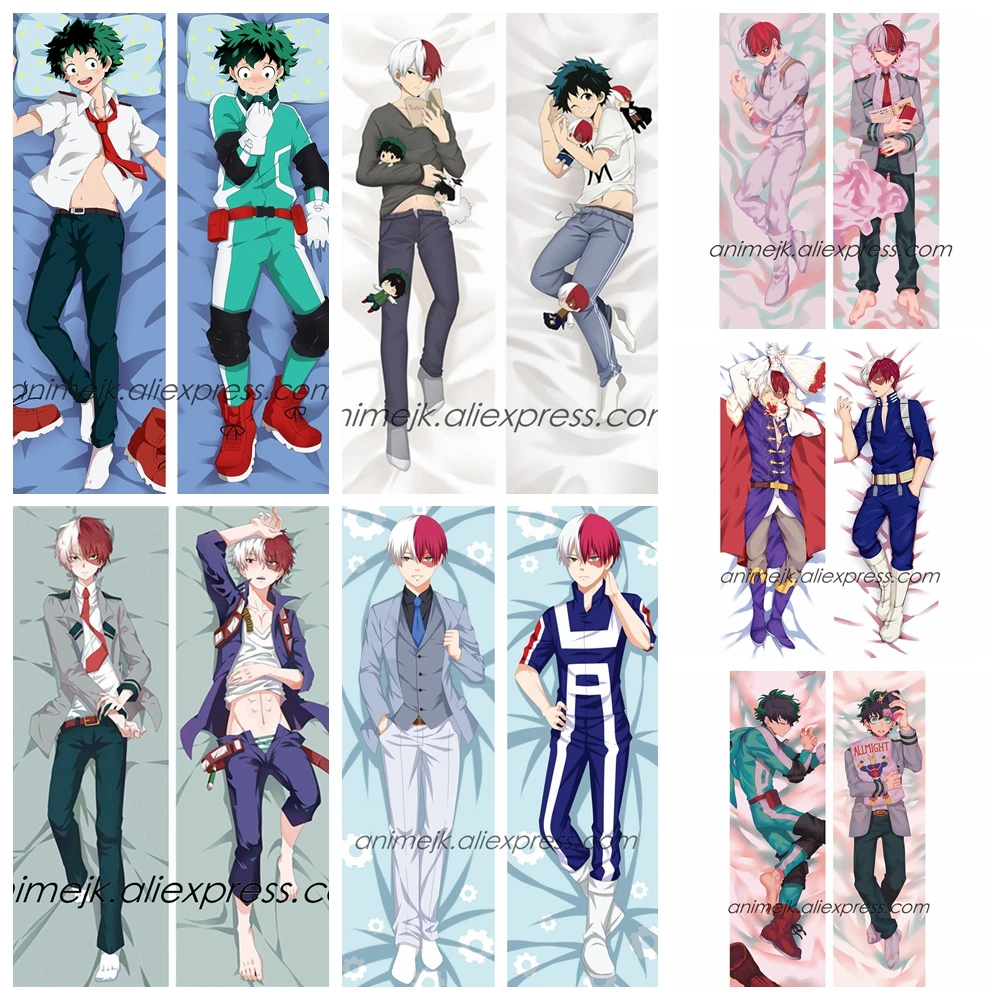 Anime JK My Hero Academia Midoriya Izuku Todoroki Shoto Male Dakimakura Body Pillowcase One For All Hug Pillow Cover Case