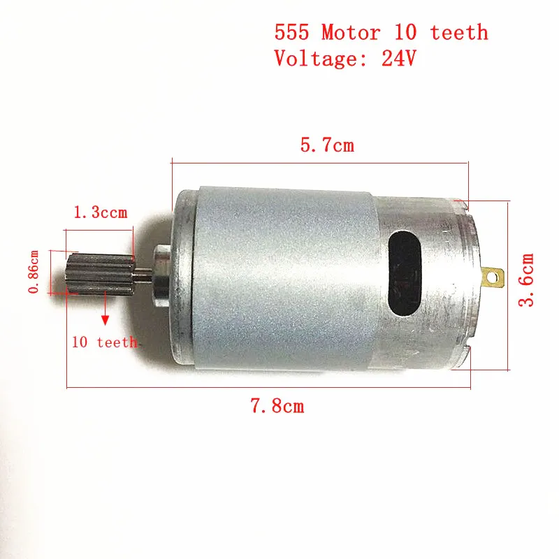 Motor elétrico para veículos, motor elétrico com controle remoto, 24v dc, motocicleta elétrica kid's 555