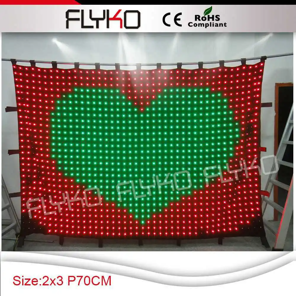 

Free shipping 2mx3m led curtain stage backdrops p7CM