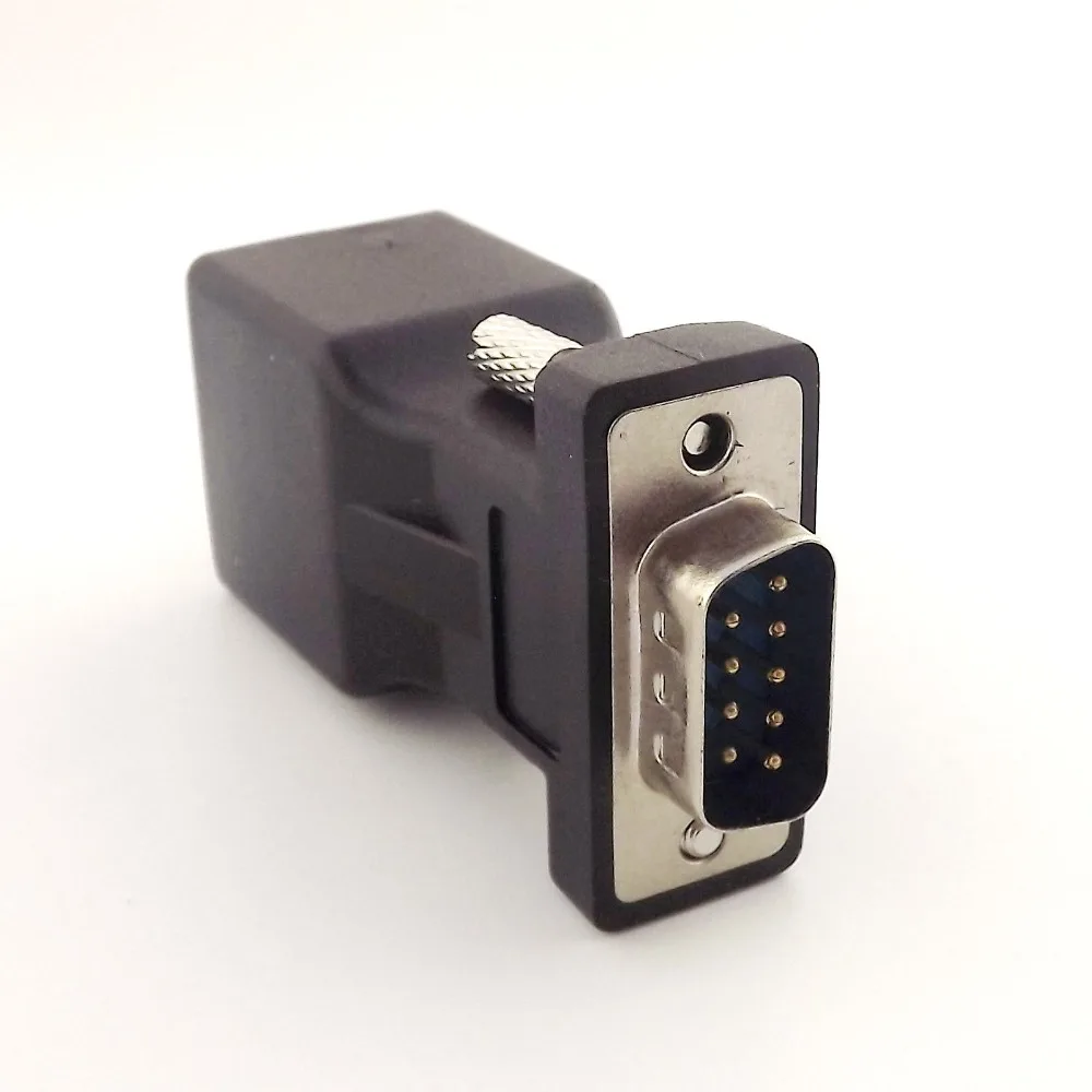 1 cái DB9 RS232 Nam để RJ45 Nữ Extender Nối CAT5 5e Cable Network Adapter