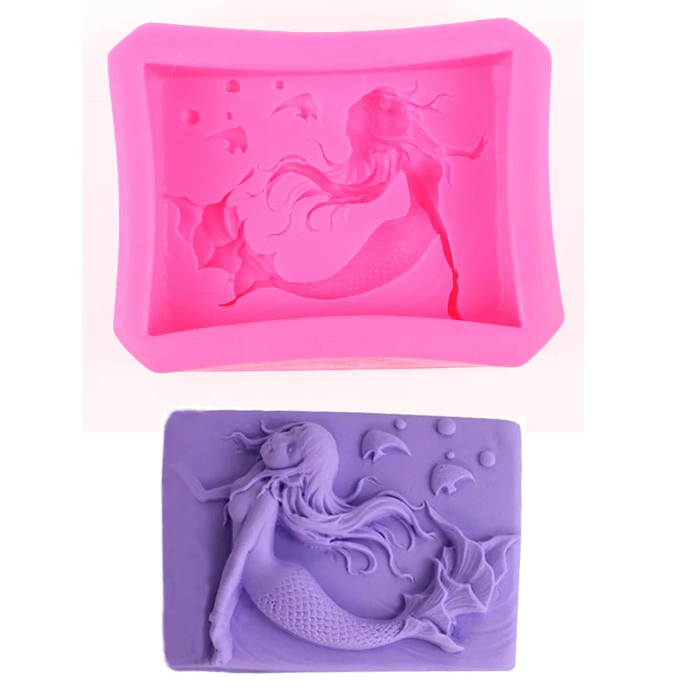 

DIY Handmade Soap Mermaid mould chocolate cake decorating tools DIY baking fondant silicone mold F0447
