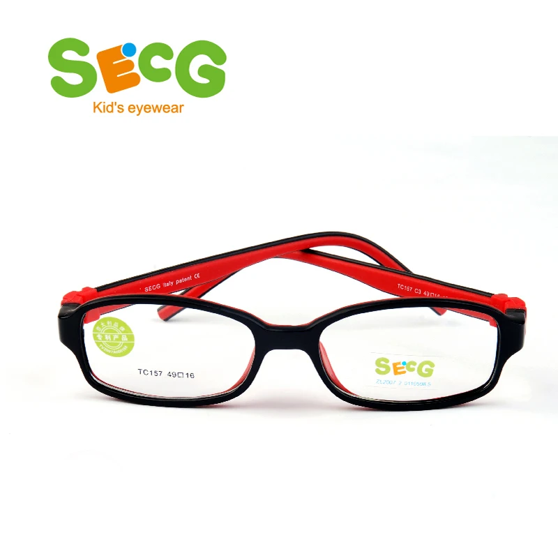 

SECG TR90 Ultralight Soft Flexible Safety Kids Children Frame Lunettes De Vue Enfan Myopia Frame Boys Girls Unisex Rubber Band