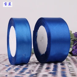 Vendita calda blu Navy vendita al dettaglio 25 Yards 40mm 4cm larghezza nastro di raso fiocco festa di nozze decorazione artigianale confezione regalo di alta qualità