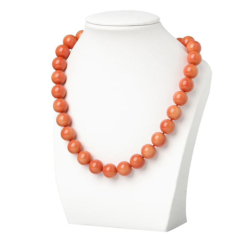 12 MM Full and  Bright  vivid  orange beads Synthesis orange coral  Necklace The best Christmas gift for Family