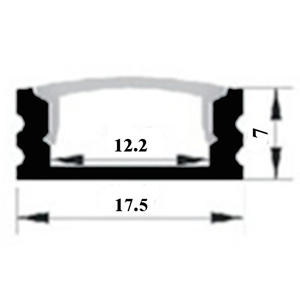 40m (20pcs) a lot, 2m per piece, led aluminum profile SN1707 for 12mm wideness or below led strips