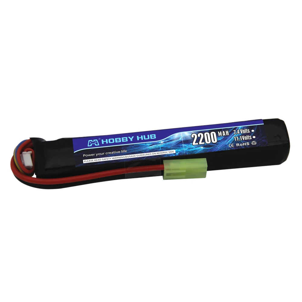 Hobby Hub Water Gun Lipo Battery 3S 11.1V 2200mAh 30C Tamiya Connector AKKU Mini Airsoft BB Air Pistol Electric Toys RC Parts