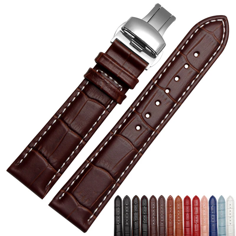 Hot sale Watchband ,High-quality Leather, Watch Accessories 18mm 19mm 20mm 21mm 22mm Strap Belt Free shipping