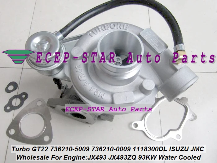 Water Cooled GT22 736210 736210-5009 736210-0009 736210 0009 1118300DL Turbo For ISUZU For JMC Truck JX493 JX493ZQ 68KW