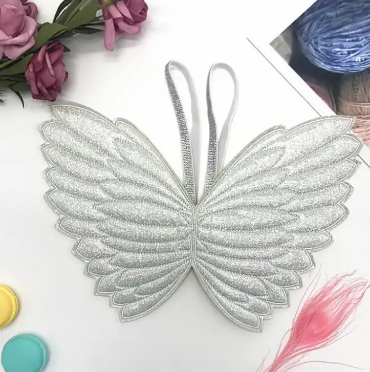 Party Favors kids Girls glitter wing dress up cosplay fairy gradient color butterfly wings sliver Christmas Party gift present