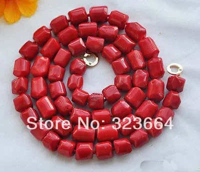 

natural 36" 13x15mm massive red coral bead NECKLACE