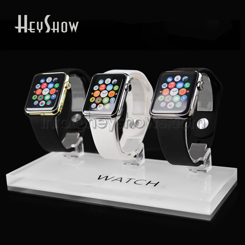 클리어 애플 워치 디스플레이 스탠드, 아크릴 스마트 시계 홀더, iWatch 쇼 베이스, 투명, Apple 소매점용 범용