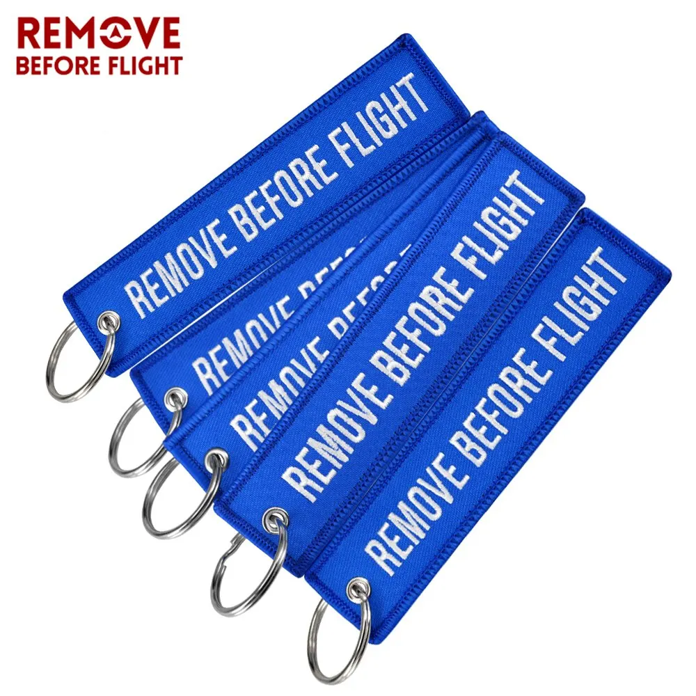 Chaveiro de chaveiro bordado, remove before flight flight