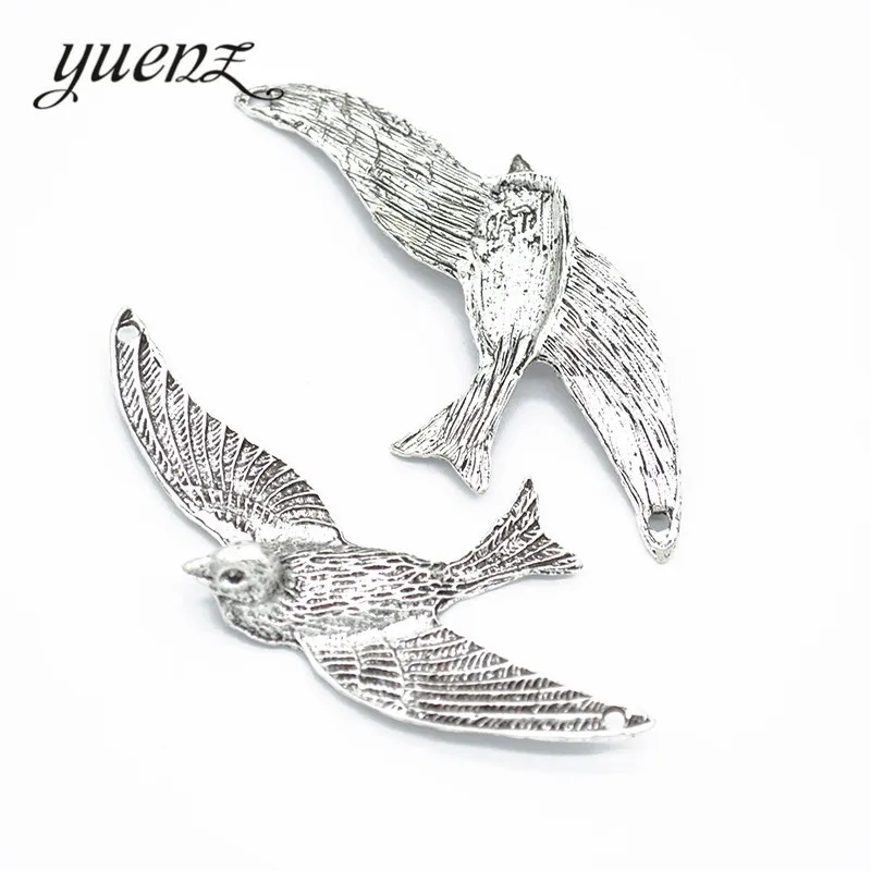 YuenZ 5 pcs Bird Charms Metal Pendant Diy Necklace Jewelry Handmade Accessories 72*40mm D533