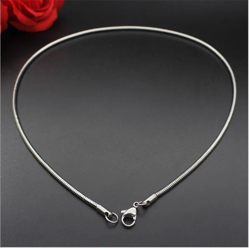 Top Quality 316L Stainless Steel 0.9MM Snake Chain Necklace Length 18-24inches Fashion Gift Jewelry For Men Women Fit Pendant