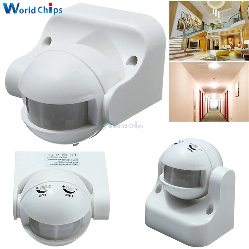 AC 220V-240V 180 Degree Outdoor IP44 Security PIR Infrared Motion Sensor Detector Movement Switch Max 12m 50Hz 3-2000LUX