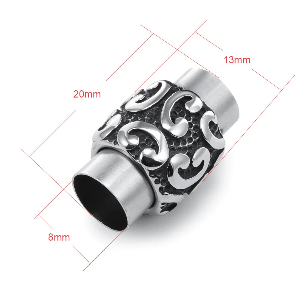 Stainless Steel Magnetic Clasp Hole 8mm Leather Cord Clasps Magnet Buckle DIY Bracelet Closure Supplies Jewelry Making Component
