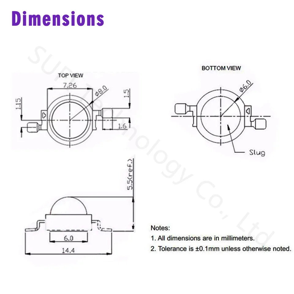 UV Purple LED Ultraviolet Bulbs Lamp Chips 365nm 370nm 375nm 385nm 395nm 400nm 405nm 425nm 3W High Power Diodes COB Light Beads