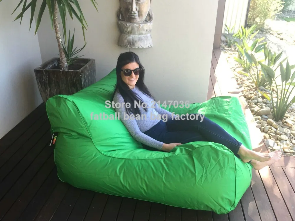 Lime green Large bean bag sofa seat furniture, outdoor beanbag chairs, double room set