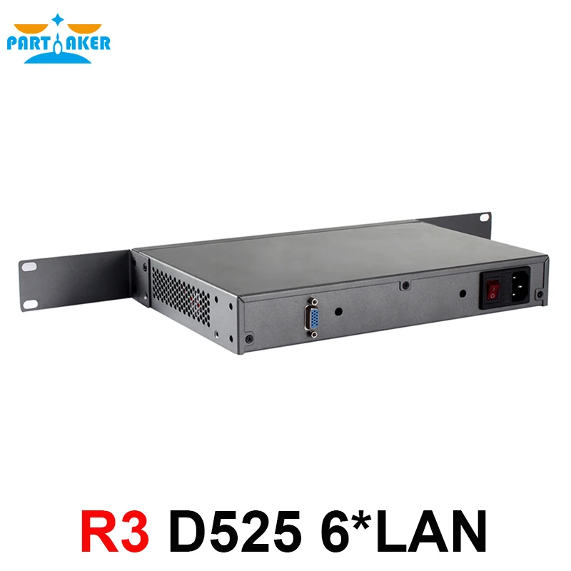 Partaker VPN 방화벽 라우터, 6 기가바이트 LAN, 인텔 D525, 1.8Ghz, R3 6 LAN