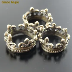 GraceAngie 10pcs Antique Bronze Tone Alloy Crown Pendant Charms Jewelry Finding Craft Accessory Little Girl's Princess Dream