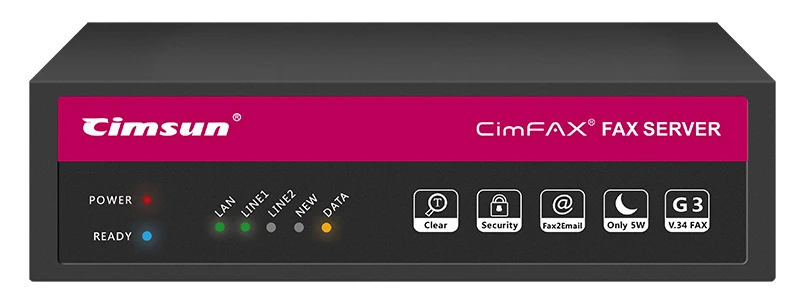 CimFAX T5 Fax Server Two Ports/Lines Fax System Fax Modem 200 Users High Speed Fax Machine Remote Login Fax2Email All-in-one